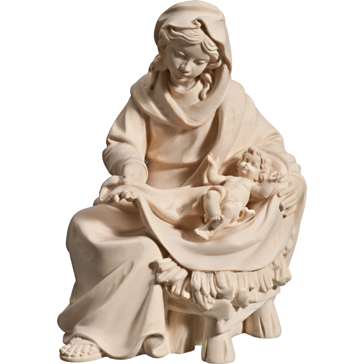 María sentada con Niño Jesús